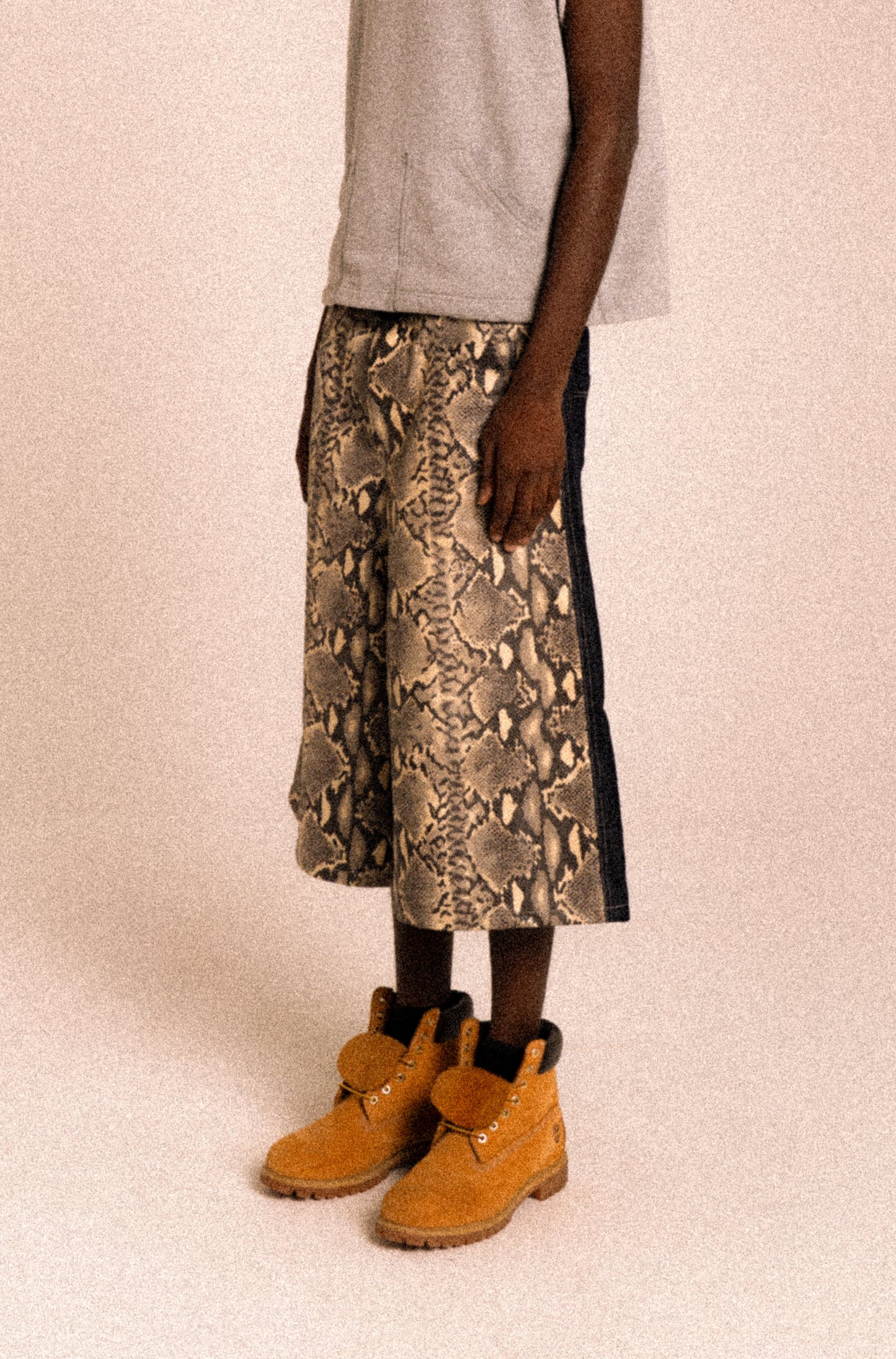 PYTHON LEATHER JORTS