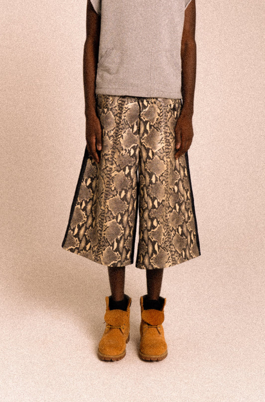 PYTHON LEATHER JORTS